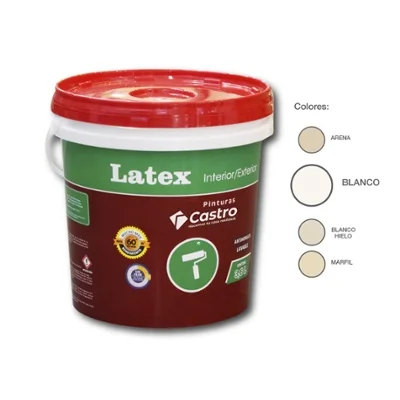 PINTURA CASTRO LATEX INTERIOR / EXTERIOR BLANCO 3.6 LTS