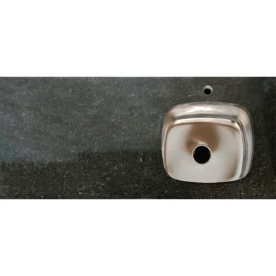 MESADA DE GRANITO VERDE LABRADOR 120X53 CM CON PILETA DERECHA  ACERO INOXIDABLE Y CON HUECO PARA GRIFERA