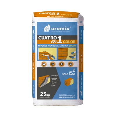 REVOQUE MONOCAPA EXTERIOR URUMIX 4 en 1 PROYECTABLE GRIS 25kg.