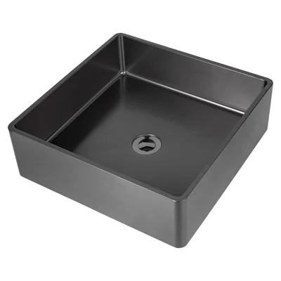 PILETA SIMPLE ACERO INOXIDABLE CUADRADA COLOR NEGRO 304 