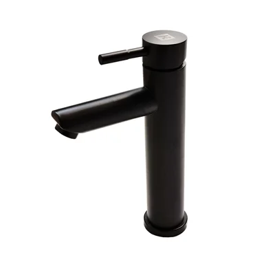 GRIFERA MONOCOMANDO PARA LAVATORIO MODELO PALITO 31 CM ACERO COLOR NEGRO