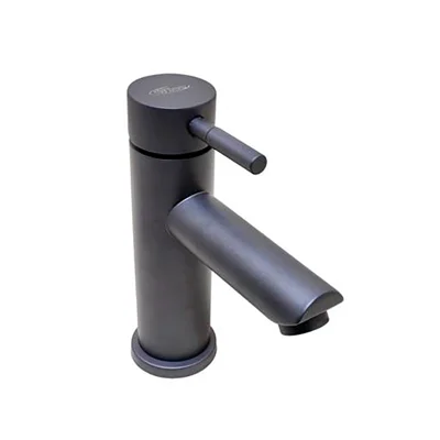 GRIFERA MONOCOMANDO PARA LAVATORIO MODELO PALITO 18 CM ACERO CENIZA