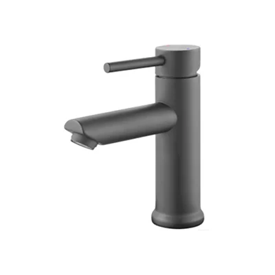 GRIFERA MONOCOMANDO PARA LAVATORIO MODELO PALITO 31 CM ACERO CENIZA