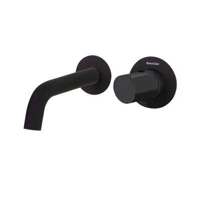 GRIFERA DE LAVATORIO MONOCOMANDO DE EMPOTRAR LNEA TZAR NEGRO MATE 
