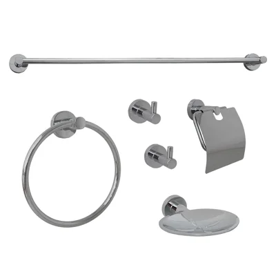 KIT ACCESORIOS 6 PIEZAS COLOR CROMO