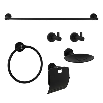 KIT ACCESORIOS 6 PIEZAS COLOR NEGRO